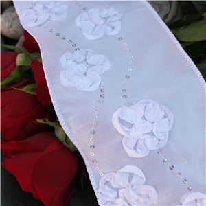 Rose Ribbon - Garland White